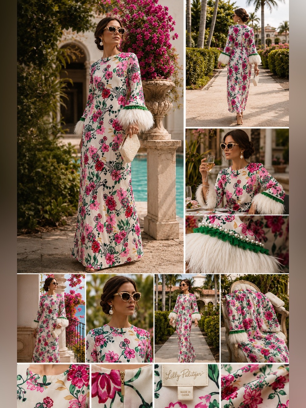 Lilly Pulitzer Nathalia Safari Sanctuary Silk Maxi Dress Size 14